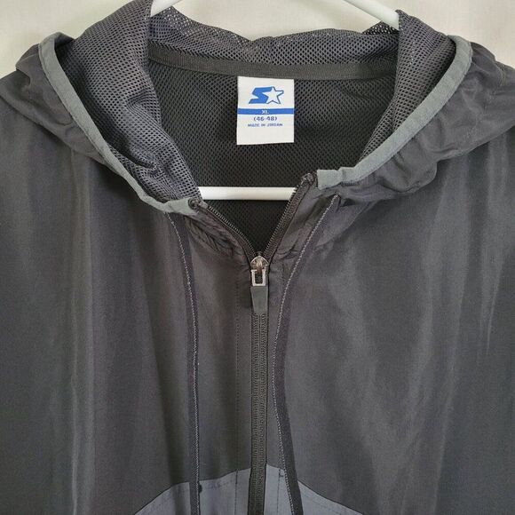 NEW Starter XL 46-48 Woven Jacket Water Repellent Men's Hooded full zip NOS NWT - Picture 4 of 13